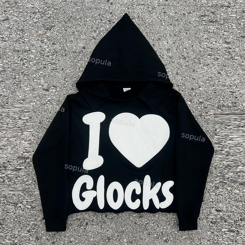 Sopula I Love Glocks Graphics Pocket Hoodie