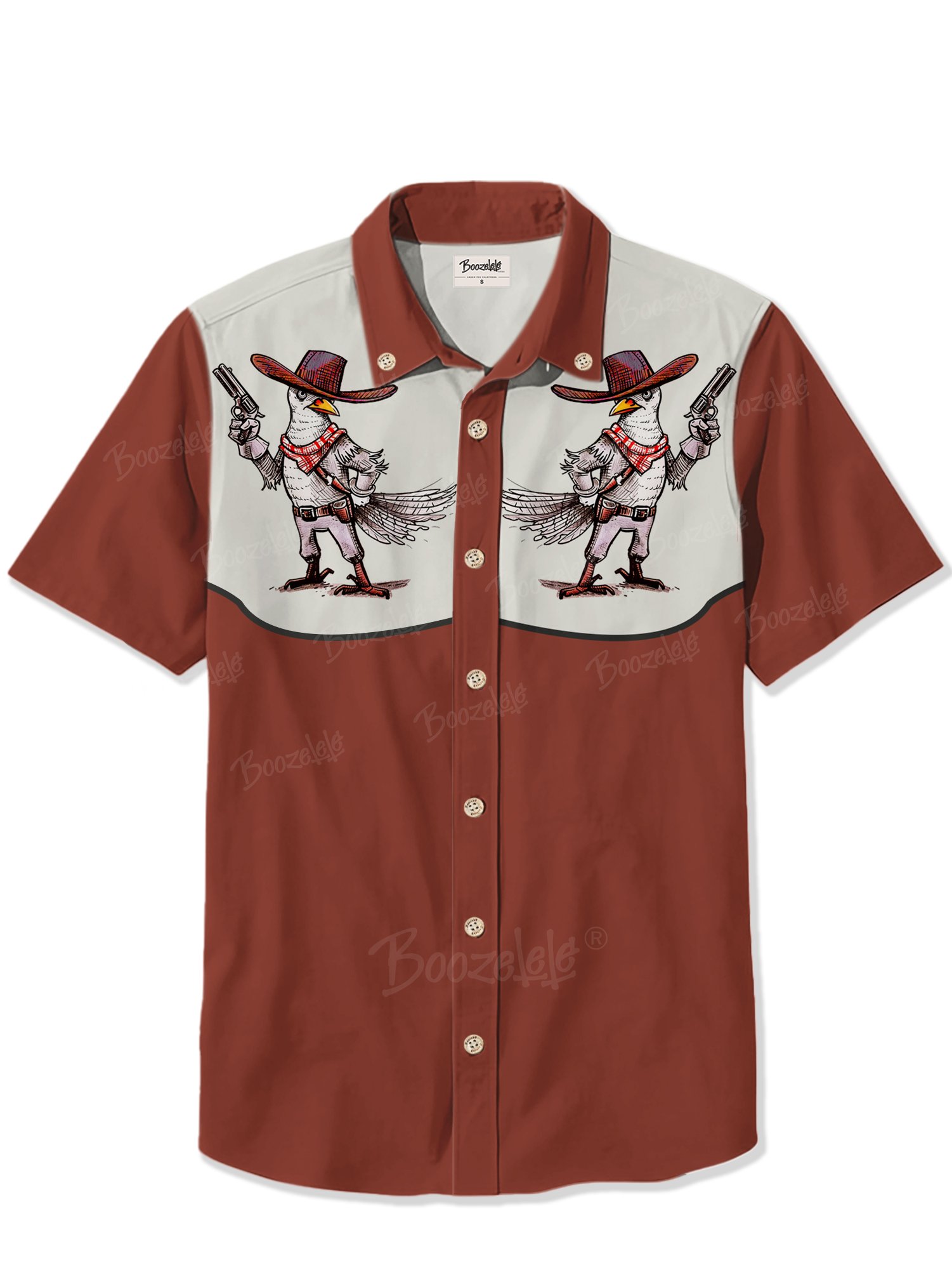 Cowboy Pigeon Shooting With Gun - 100% Cotton Shirt