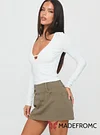 Giorja Studded Cargo Mini Skirt Khaki