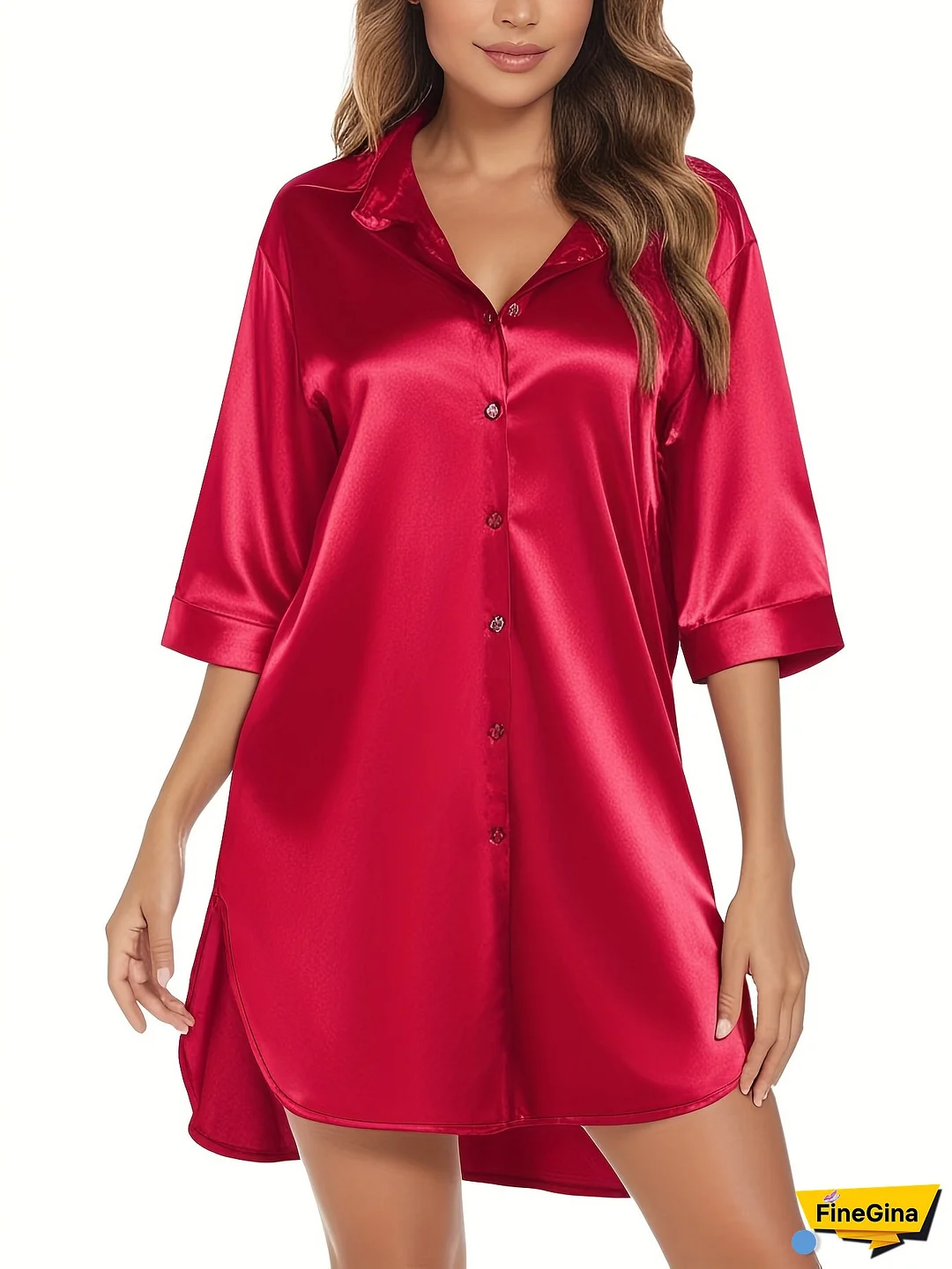 [Plus Size Shirt Dress] Long, Loose Fit Women's Plus Size Casual Shirt Dress | Button-Up, Machine Washable, Solid Black, Versatile For Home Or Outings