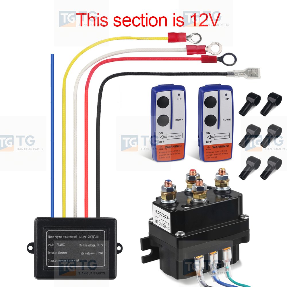 12V 250A Solenoid Relay Contactor Winch Rocker Switch Thumb Relay Contactor Winch Rocker Switch Combination Kit For ATV UTV