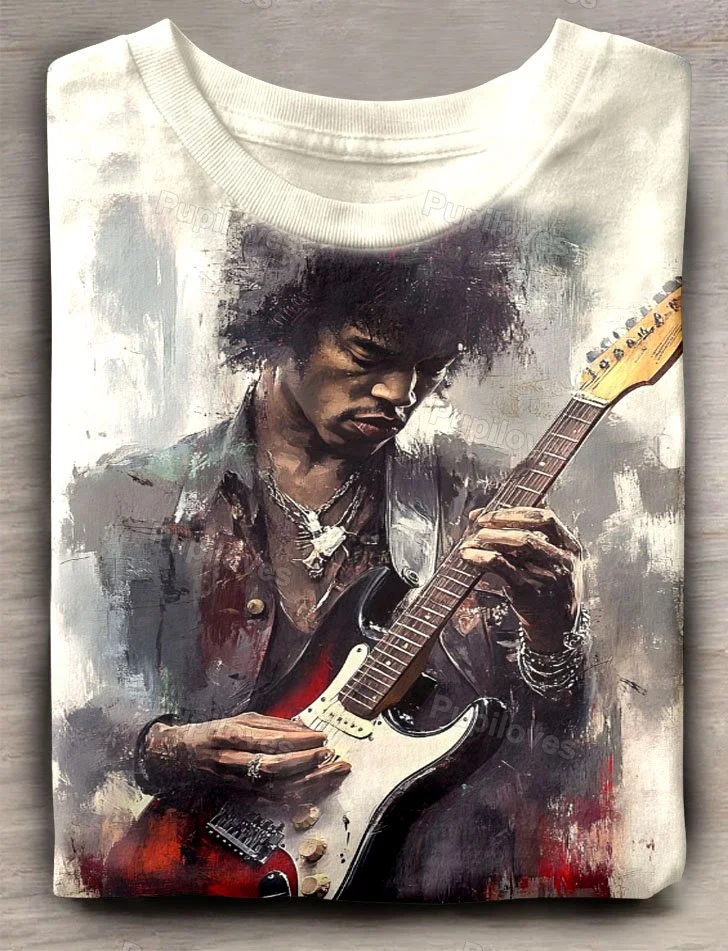 Pupiloves Pupiloves The Jimi Band Pigment Art Print T-shirt