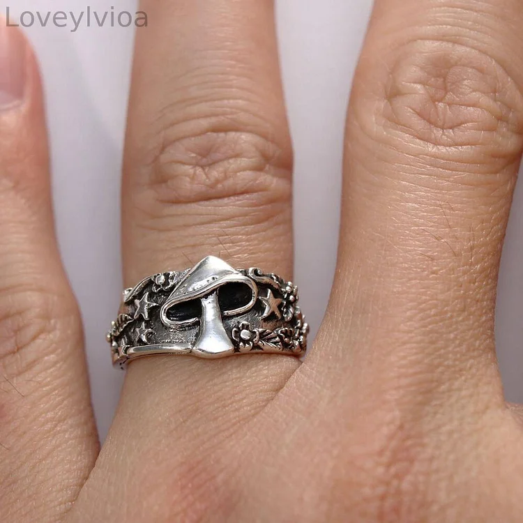 Mushroom Star Flower Pattern Ring