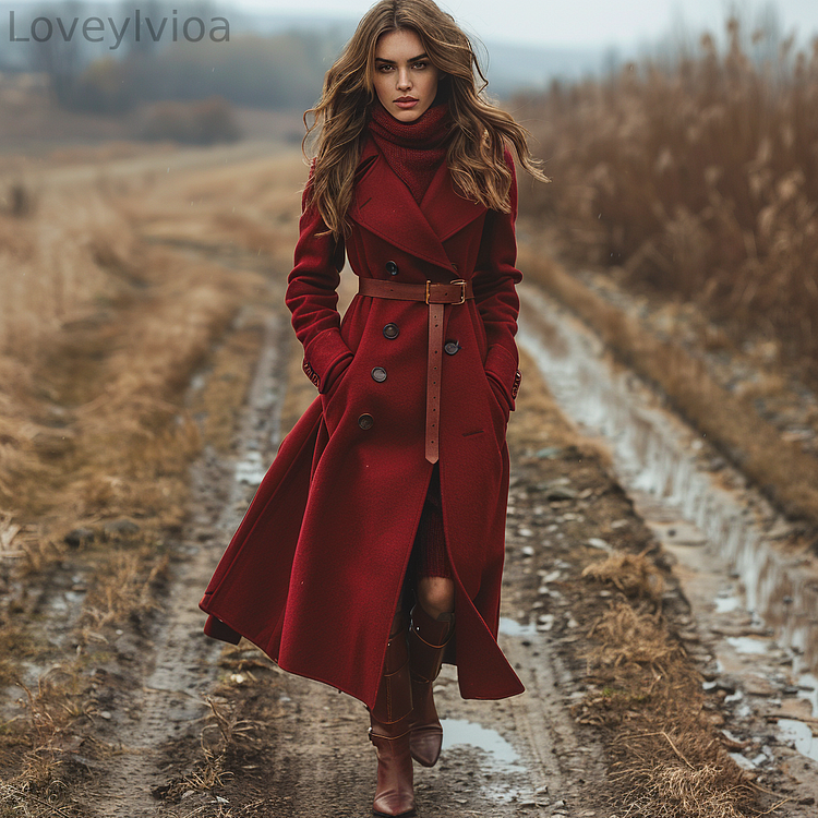 Retro Casual Long Woolen Coat