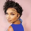 Glueless Pixie Cut Brazilian Short Curly Bob Wig