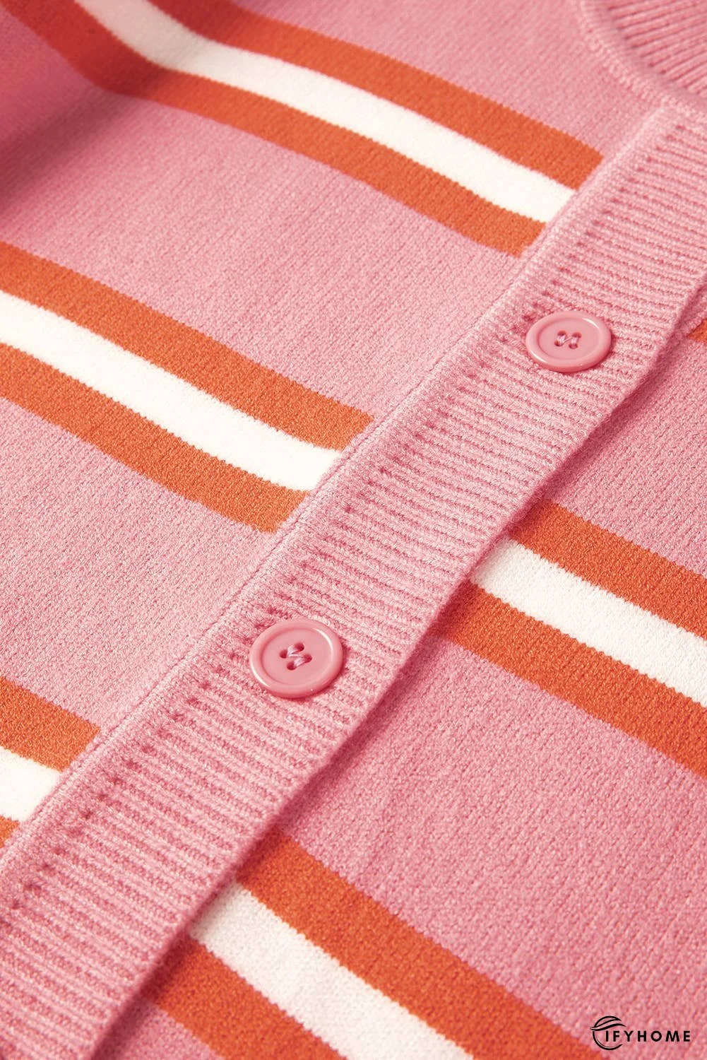 Stripe Drop Shoulder Buttons Cardigan Sweater | IFYHOME