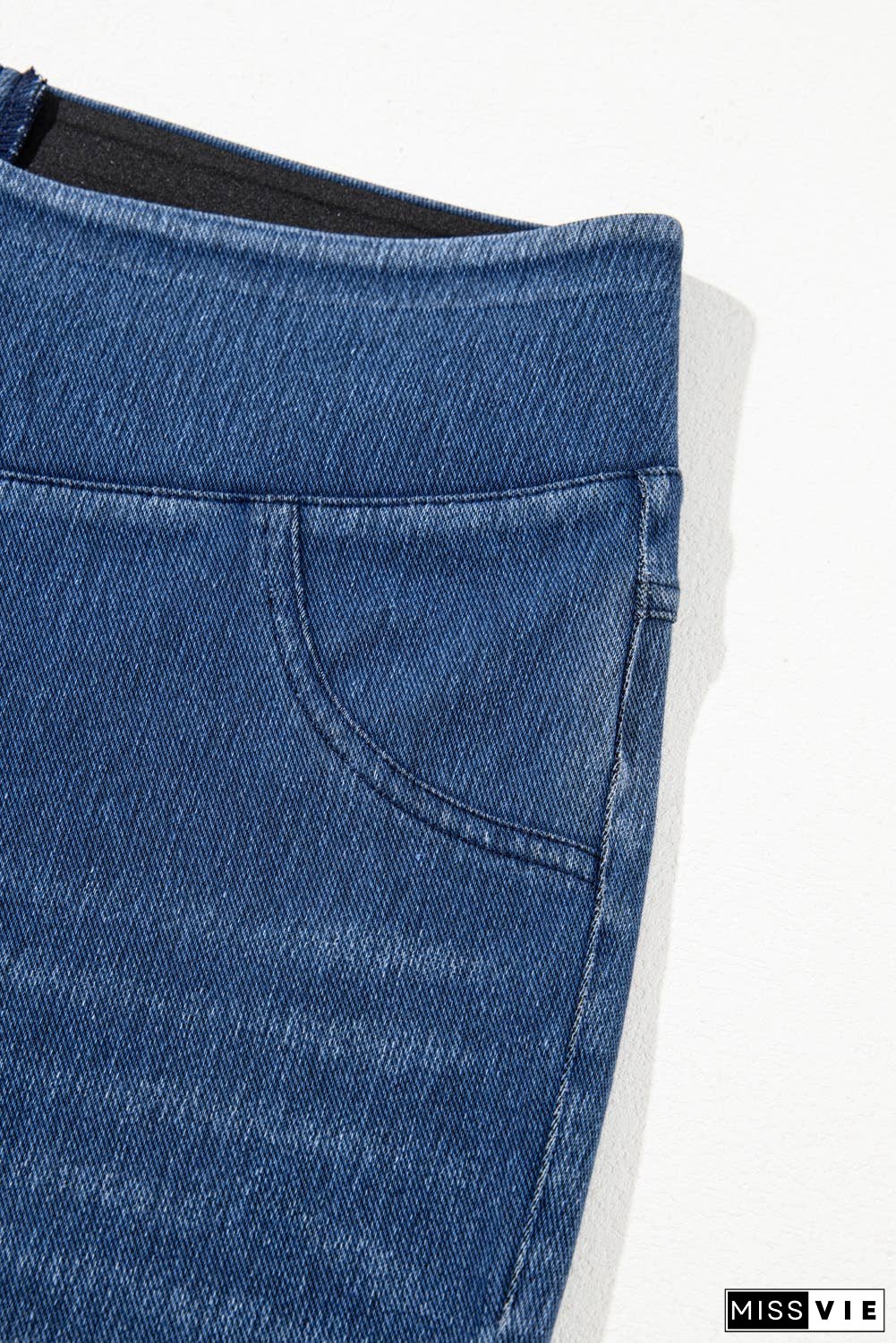 Elastic Waist Ankle Length Mid Waist Jeggings