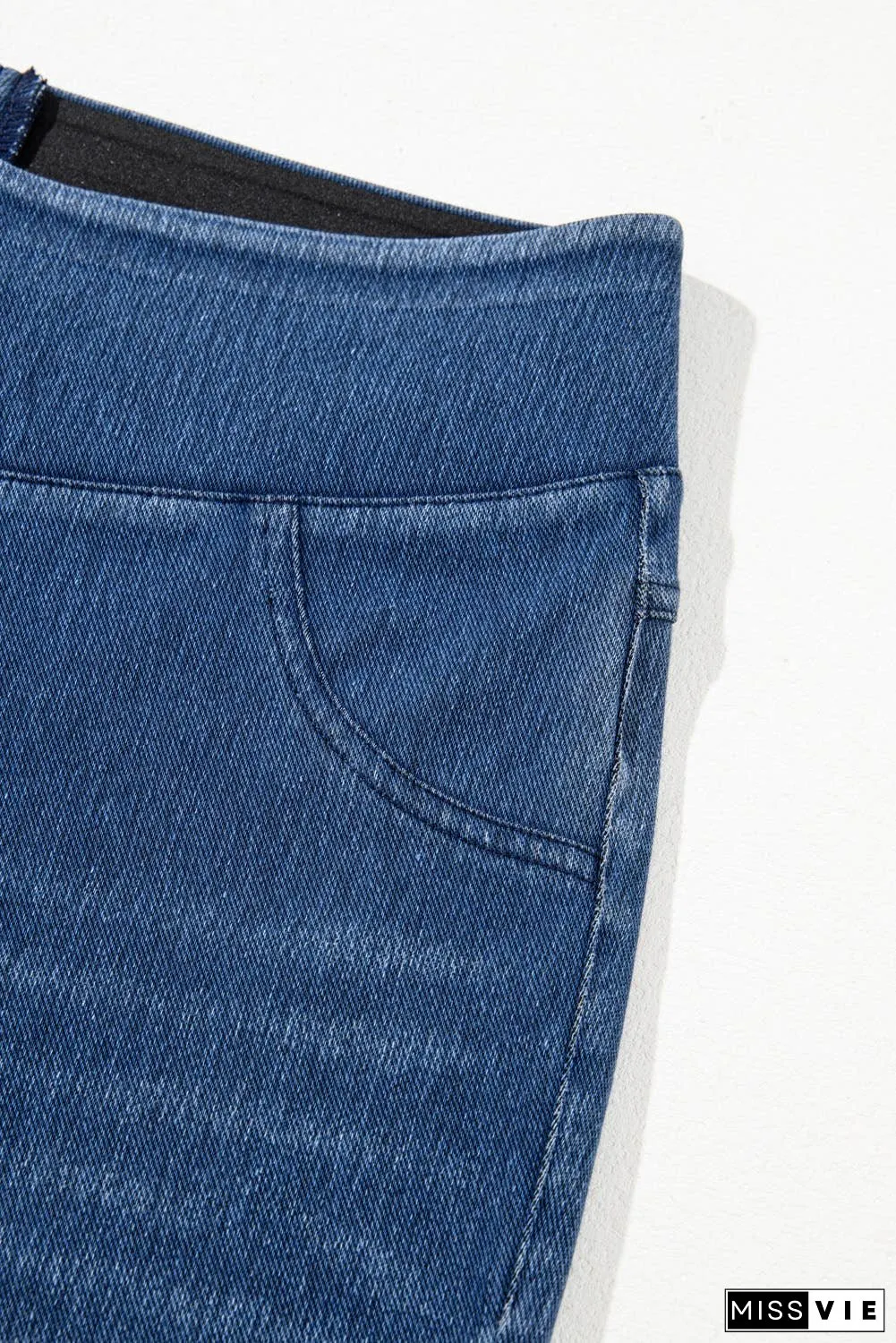 Elastic Waist Ankle Length Mid Waist Jeggings