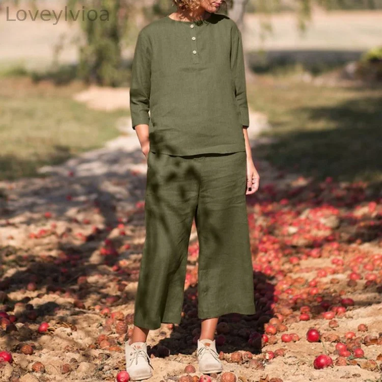 Solid Round Neck Suit