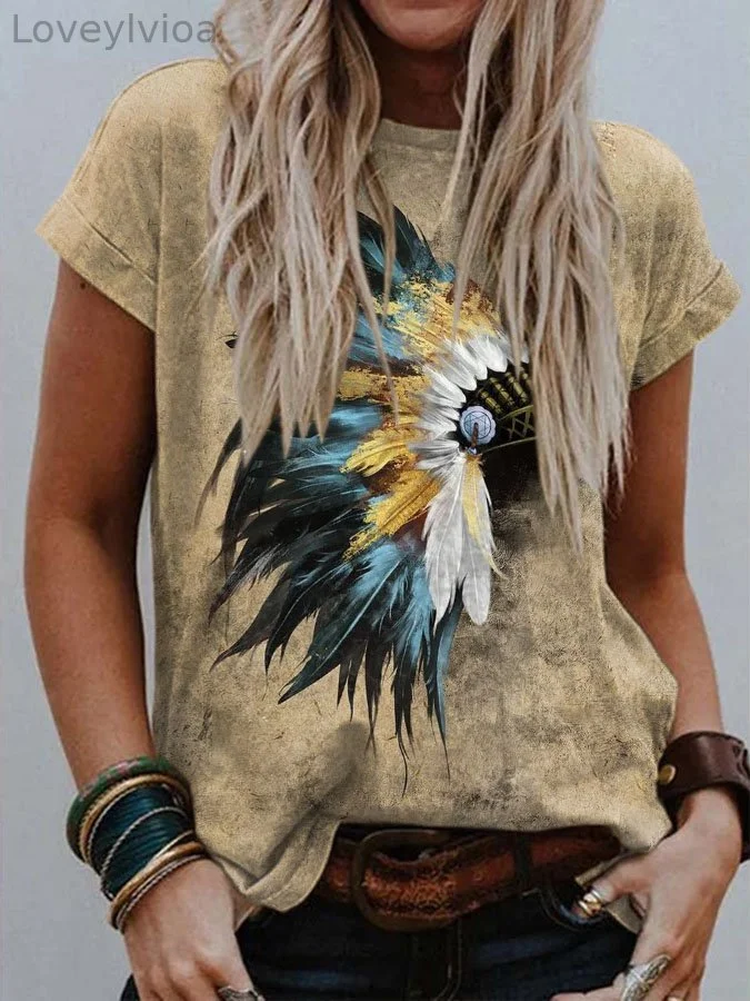 Vintage Print Short Sleeve T-Shirt