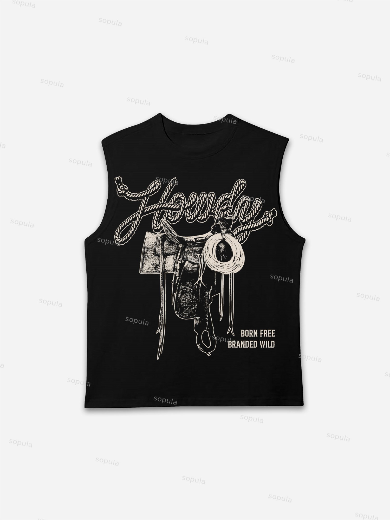 Howdy Cowboy Saddle Vintage Graphic Tank Top