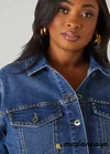 Cropped Studded Denim Jacket