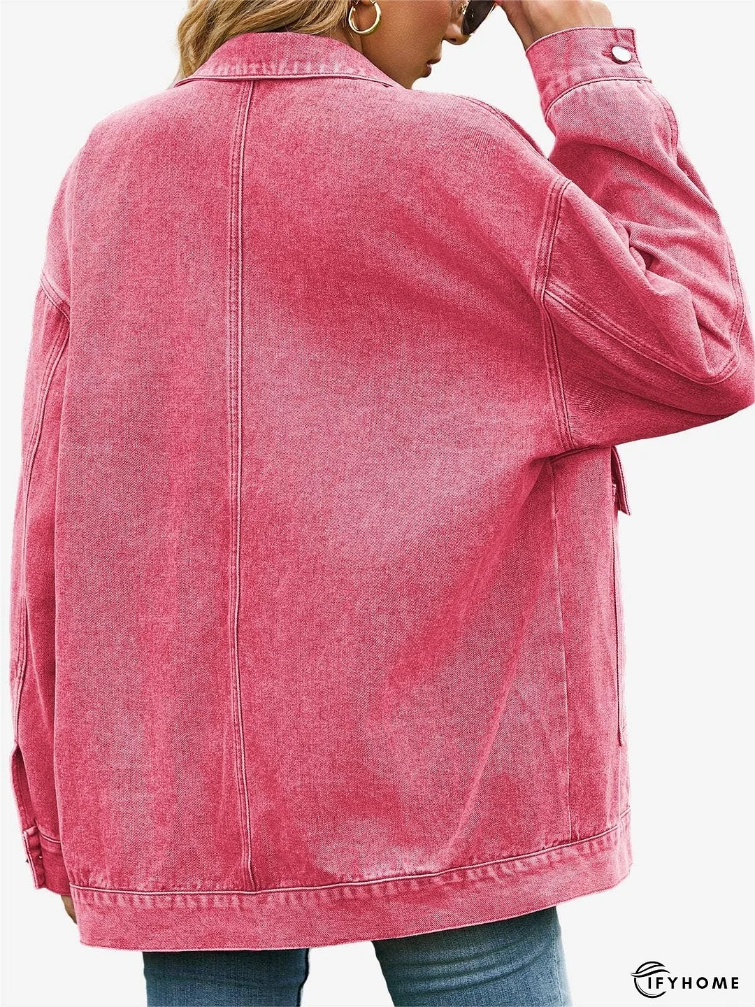 Retro Denim Long Sleeves Cargo Jacket With Pockets | IFYHOME