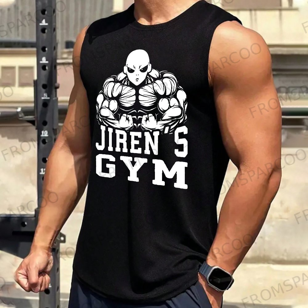 Men's Casual Anime Printed Gym Tank Top
