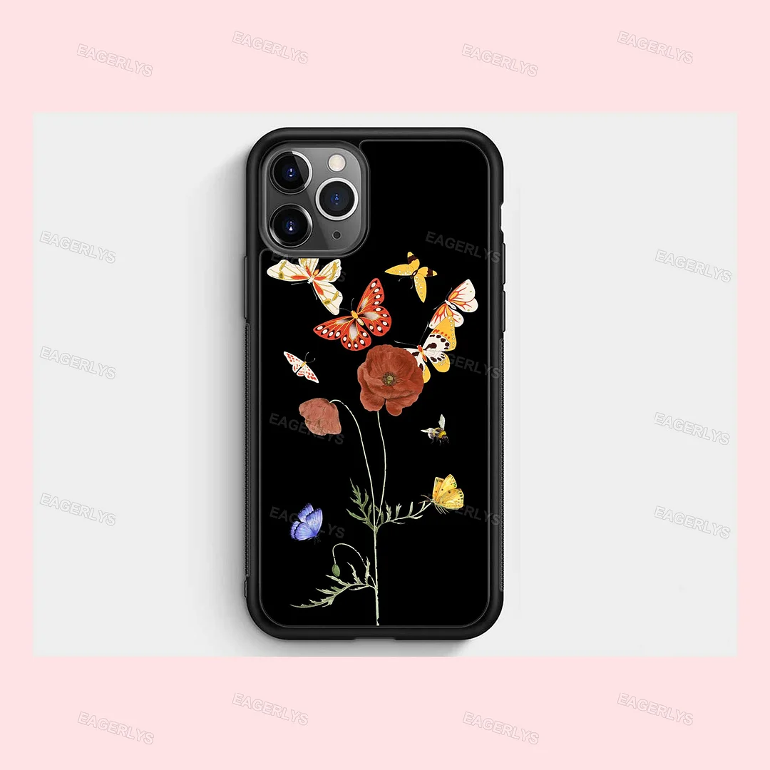 Eagerlys Poppy And Butterly Phone Case Eagerlys