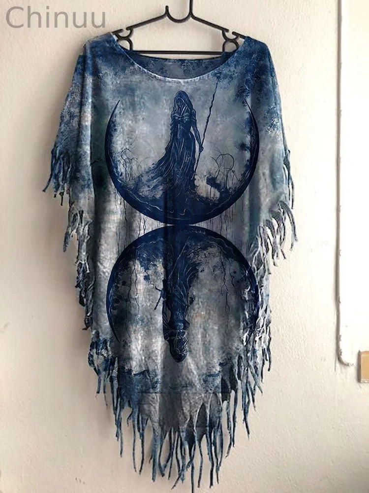Women's Halloween Vintage Witch Print Top