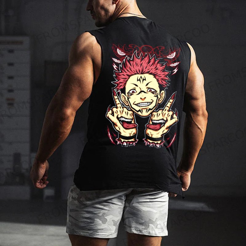 Men's Anime Personalized Print Fitness Tank Top