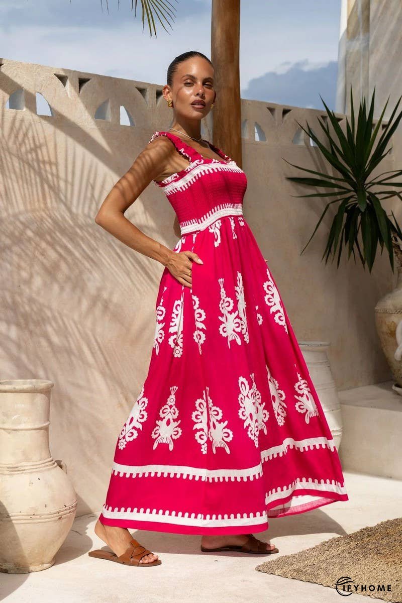 Boho Floral Spaghetti Strap Beach Vacation Dress | IFYHOME