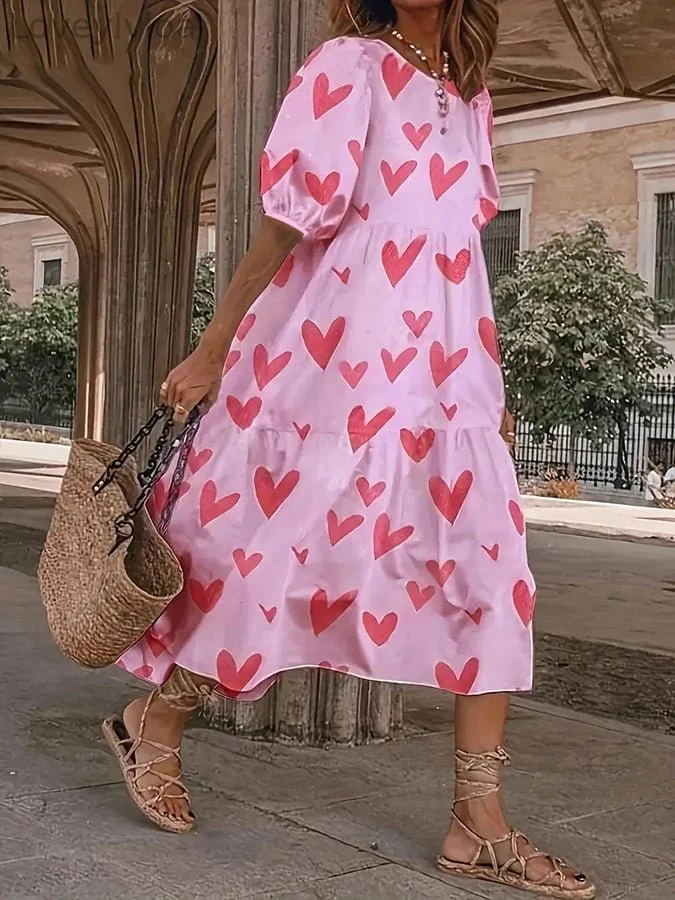 Women's Love Printed Dress