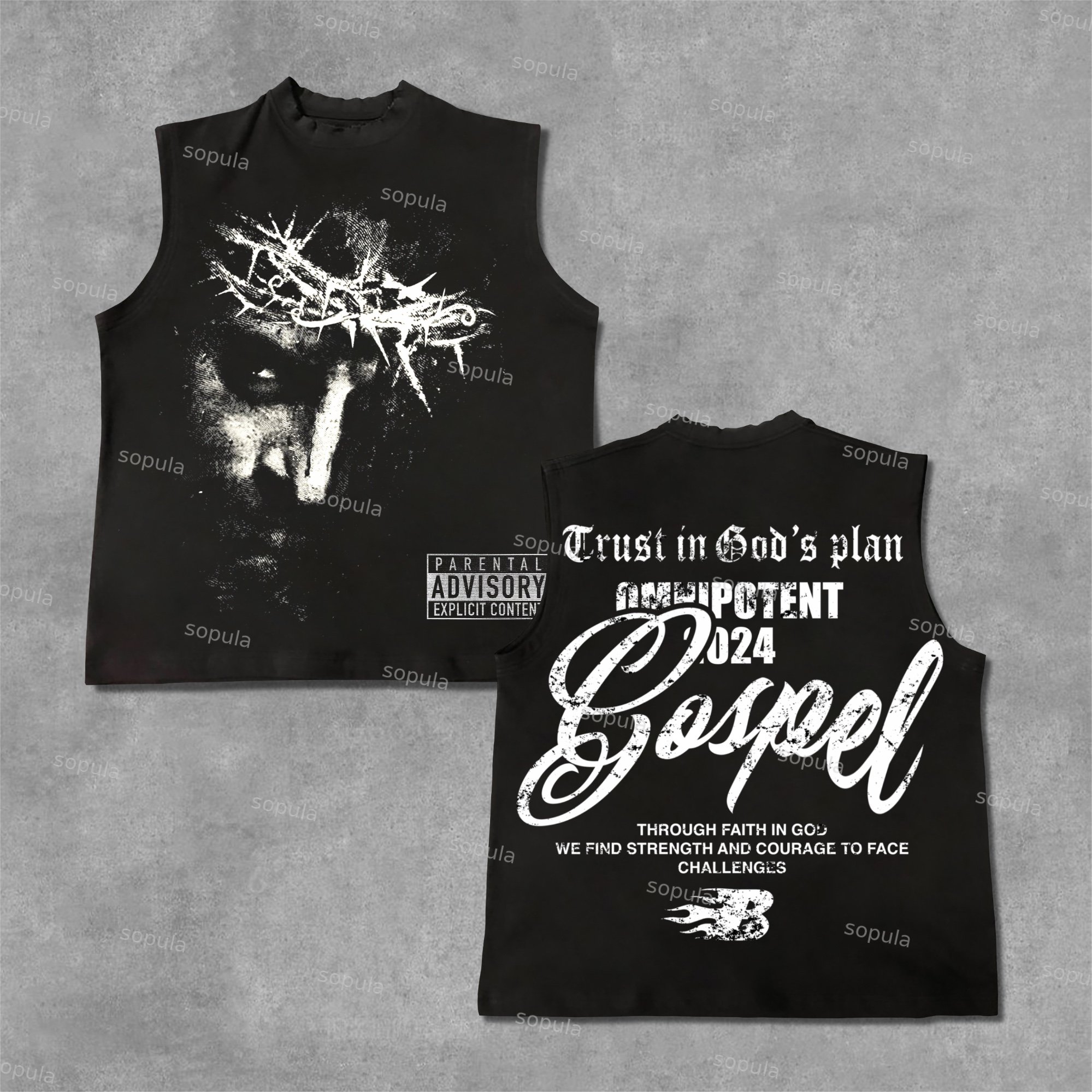 Sopula Gospel Jesus Makes Old Retro Graphic Slogans Cotton Sleeveless Vest