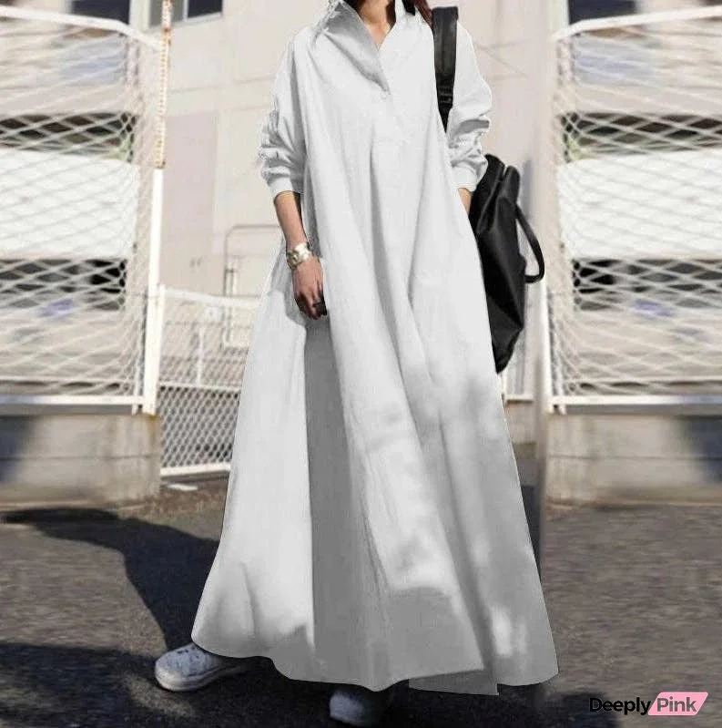 Casual Shirt Callor Swing dress