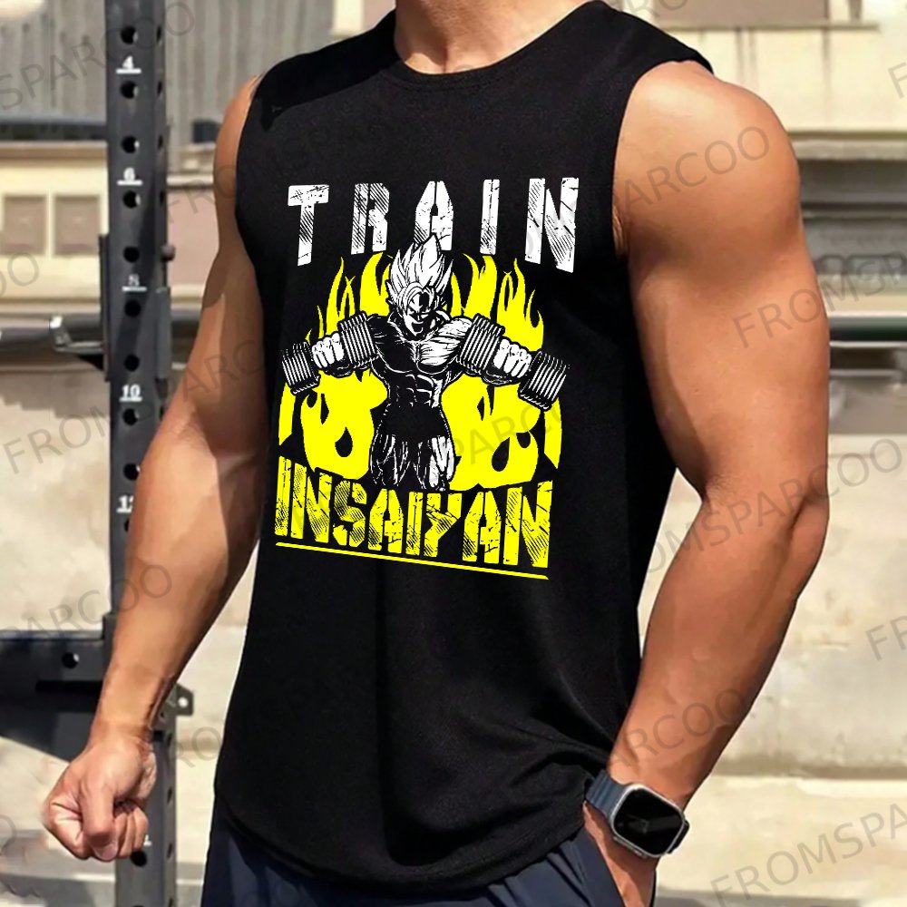 Men's Casual Dragon Ball Anime Printed Fitness Tank Top