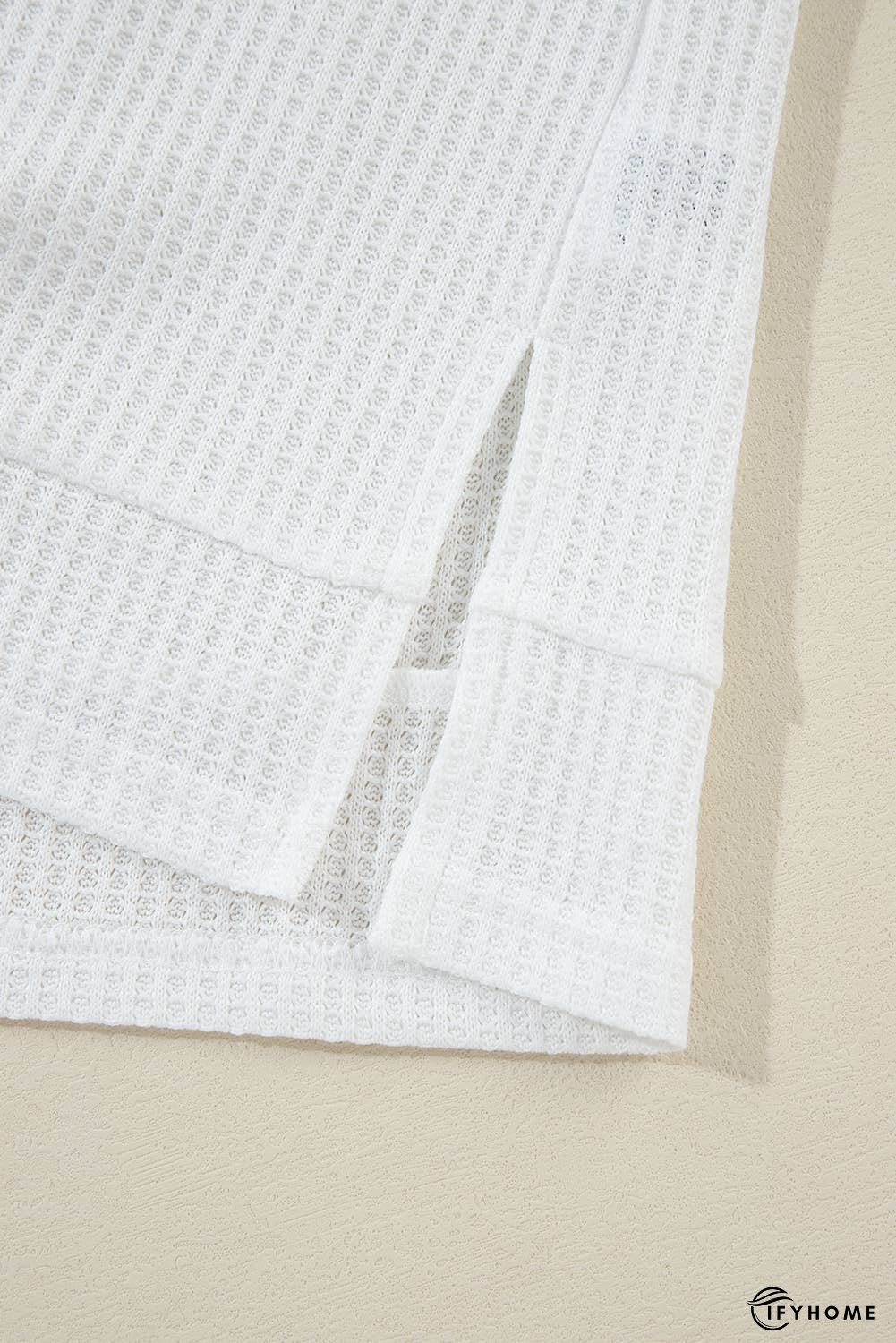 Leopard Patchwork Turn-down Collar Waffle Top | IFYHOME