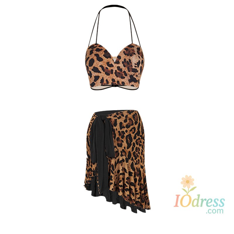 IO Dress ZYM New Women'S Chacha Latin Dance Costume Adults Backless Latin Top Tie up Skirt Female Performance Dance Clothing SL12784