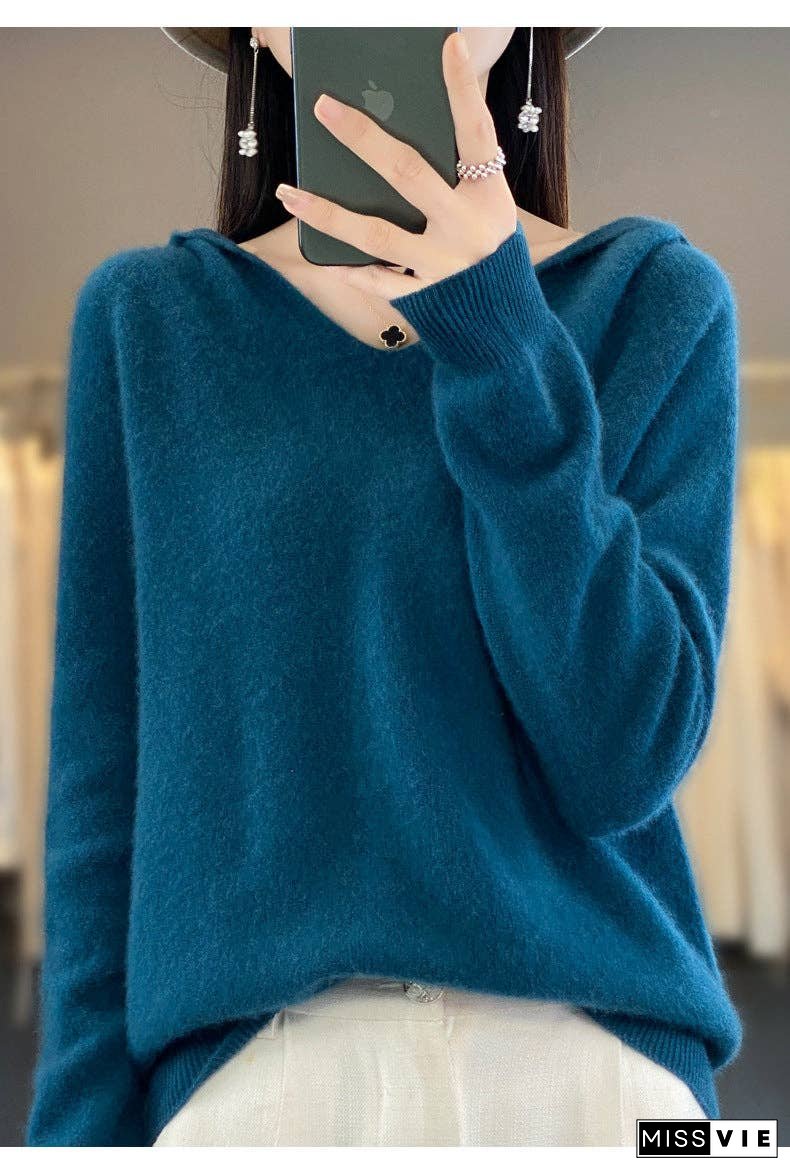 Literary Cashmere Hooded Sweatshirt