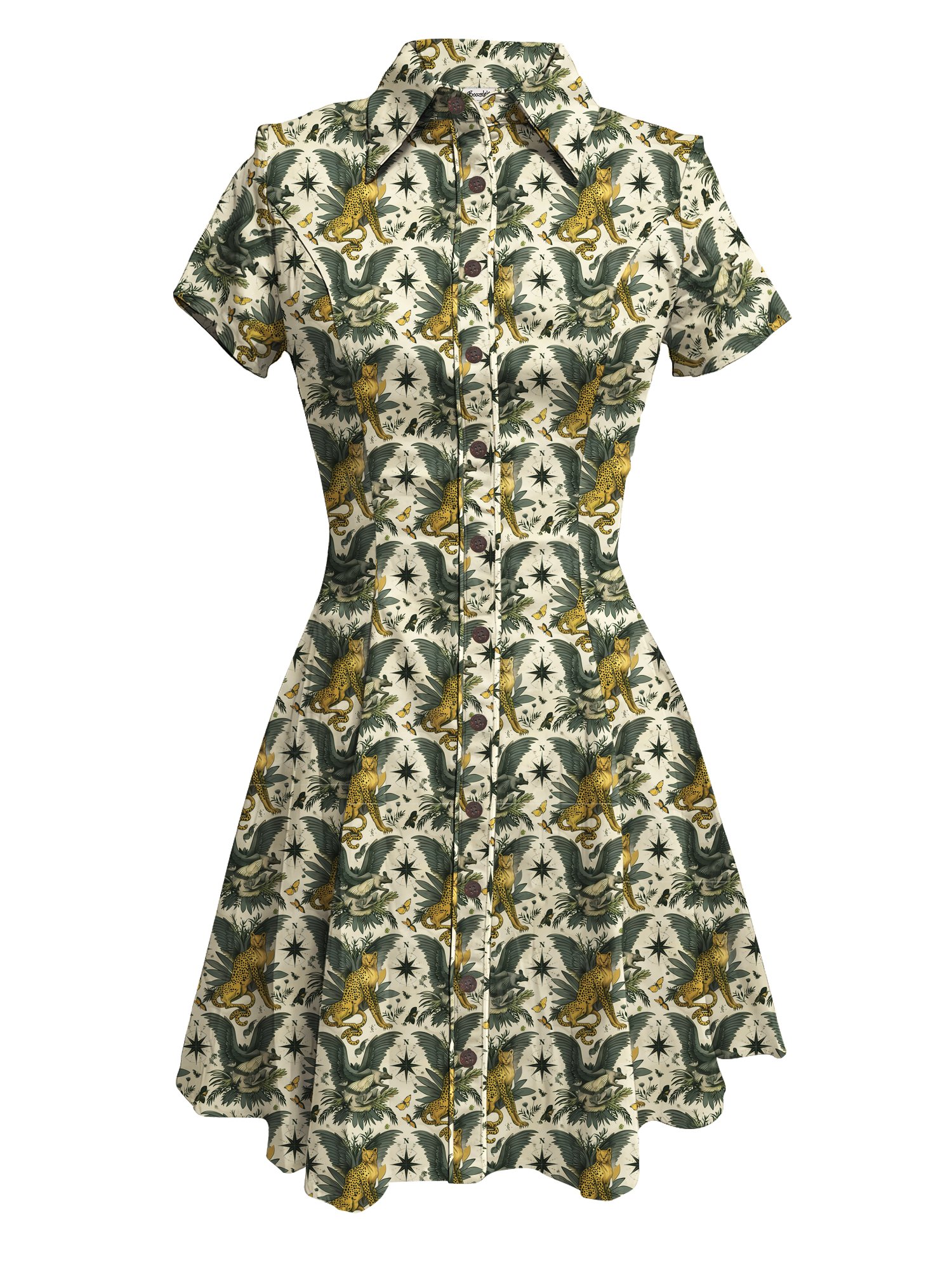Leopard Flower Alien Bat - 100% Cotton Dress