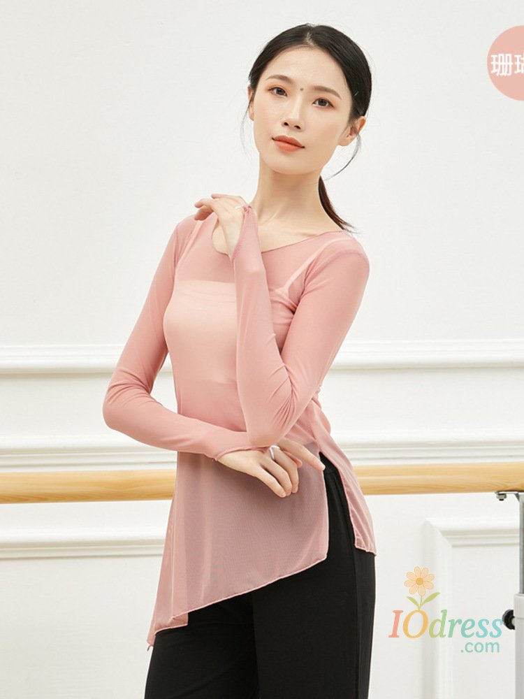 IO Dress Mesh Modern Dance Jazz Costume Tops Party Night Belly Latin Wear Woman Long Sleeves Street Birthday T-shirt Luxury Gala 20234