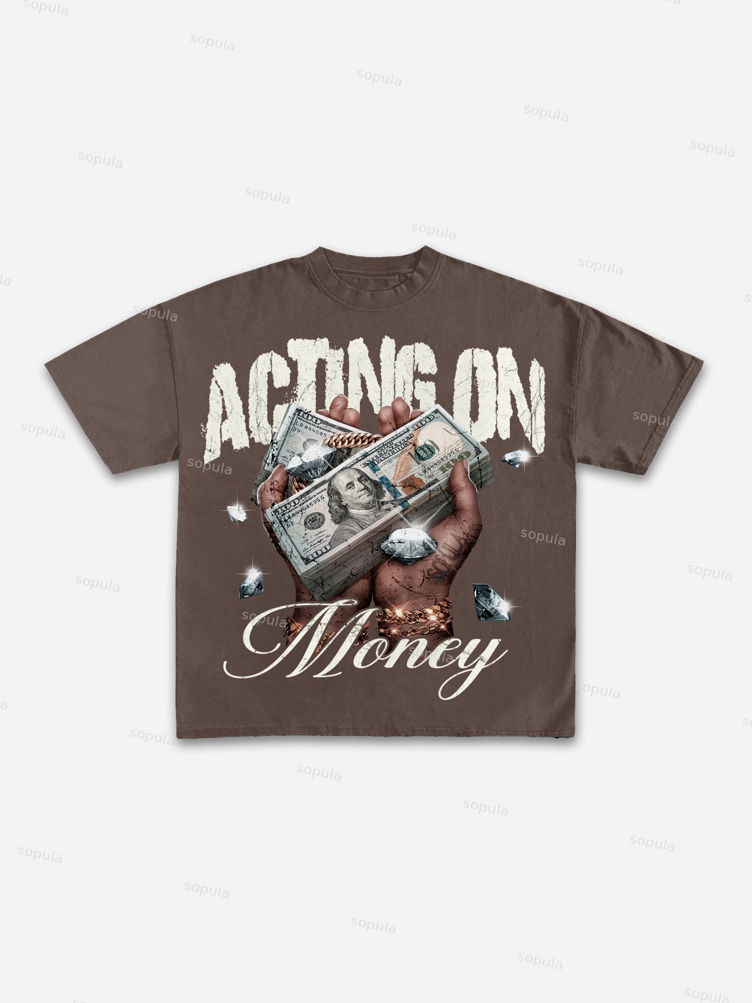 In God We Trust, In Cash We Move Vintage Graphic Cotton T-shirt