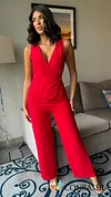 Myla Red Sleeveless Jumpsuit