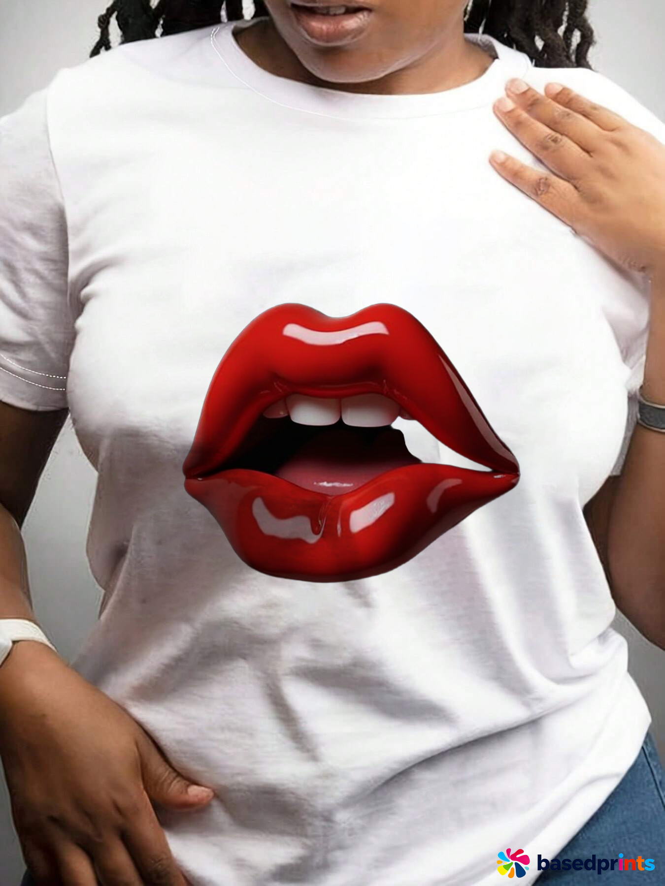 White Lips Graphic Tee