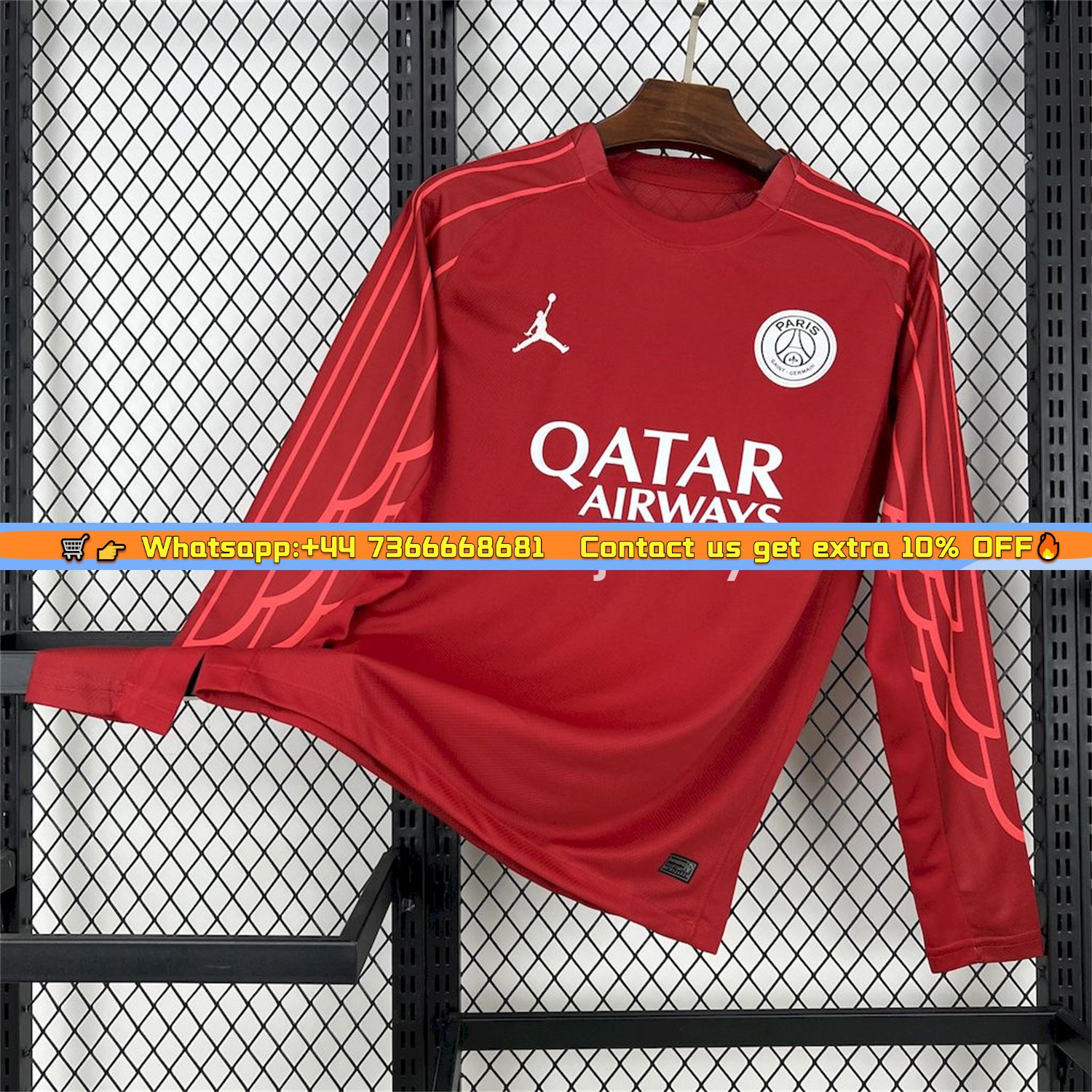 Paris Saint-Germain PSG 24-25 Fourth Goalkeeper Red Long Sleeves Jersey - Fans Version