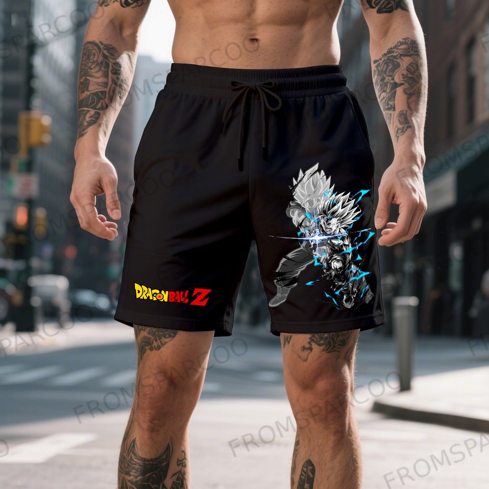 Men's Casual Cotton Dragon Ball Anime Printed Shorts