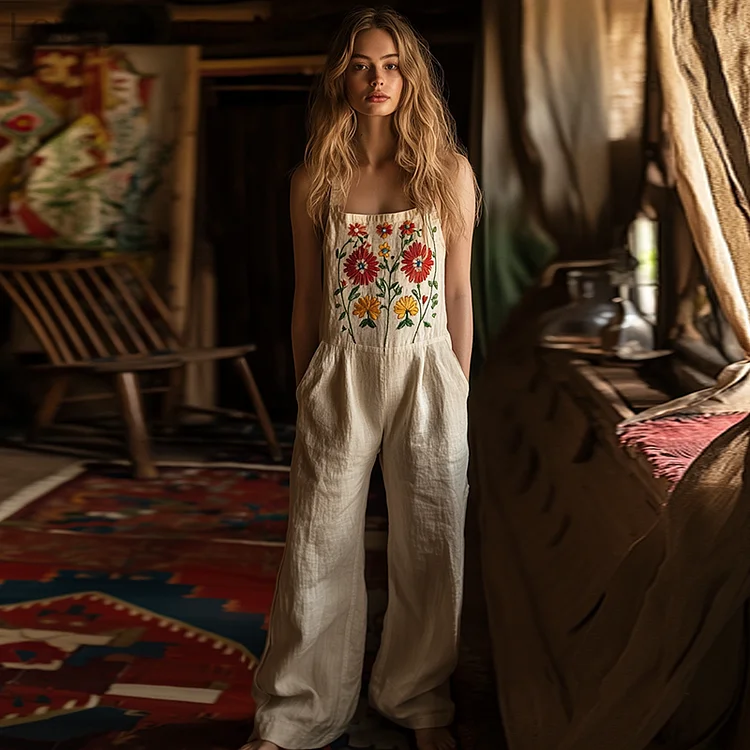 Groovy Fungi Linen Blend Jumpsuit