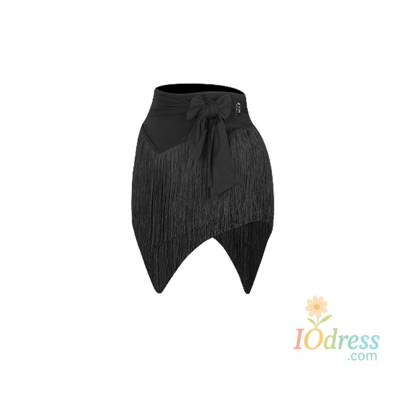 IO Dress ZYM Latin Dance Clothes Summer Women Practice Wear White Black Tops Fringe Skirt Adult Rumba Samba Dance Show Costume DNV23658