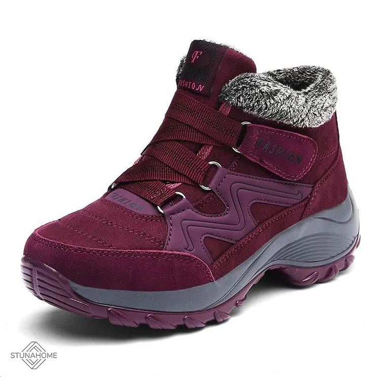 Women's Leather Plush Winter Snow Boots shopify Stunahome.com