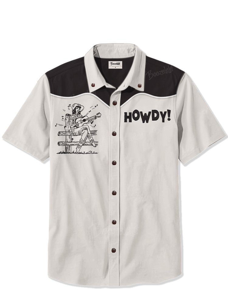 Music cowgirl HOWDY！ - 100% Cotton Shirt