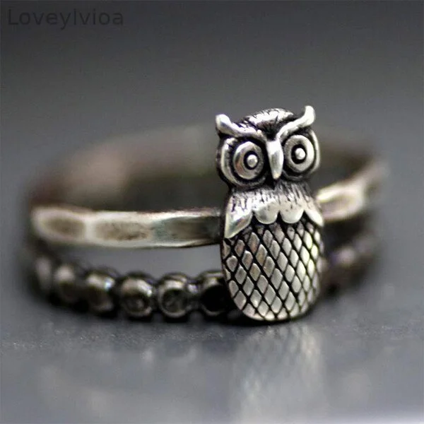 Vintage Little Owl Silver Ring