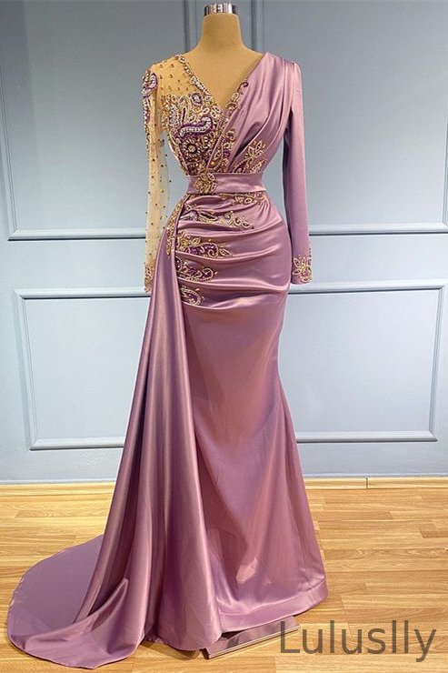 Luluslly Long Sleeves Mermaid Evening Dress With Beadings Online