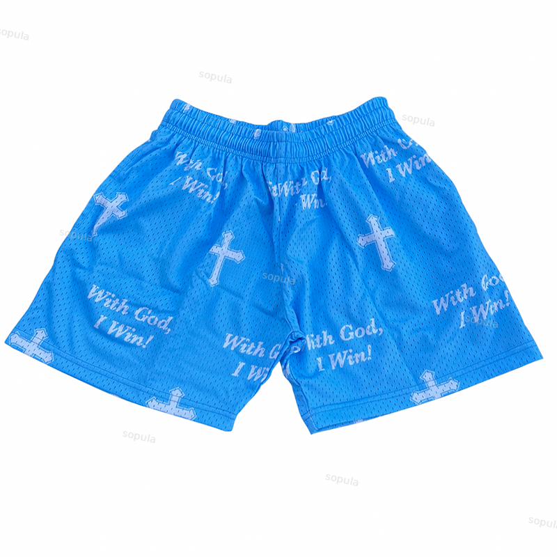 Sopula With God I Win Graphic Mesh Shorts