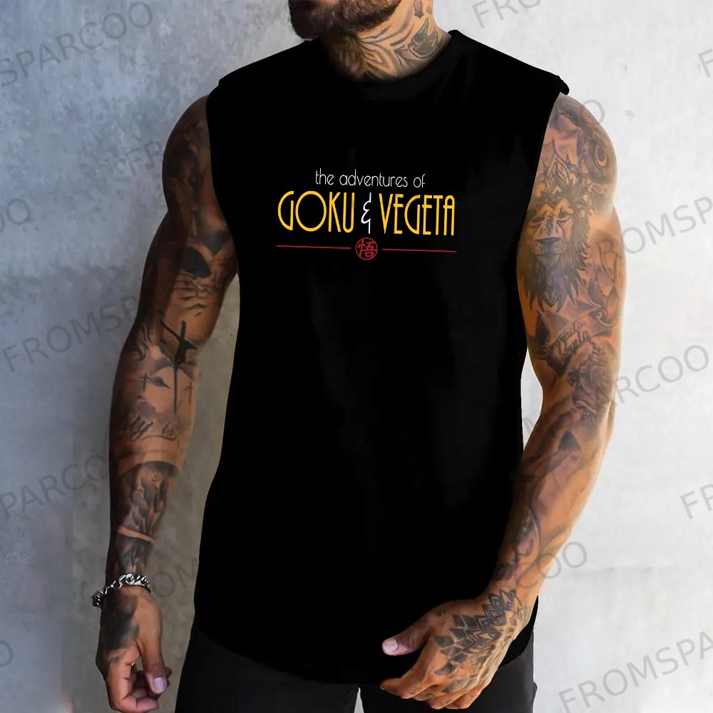 Unisex Oversized DB Goku & Vegeta Anime Print Tank Top