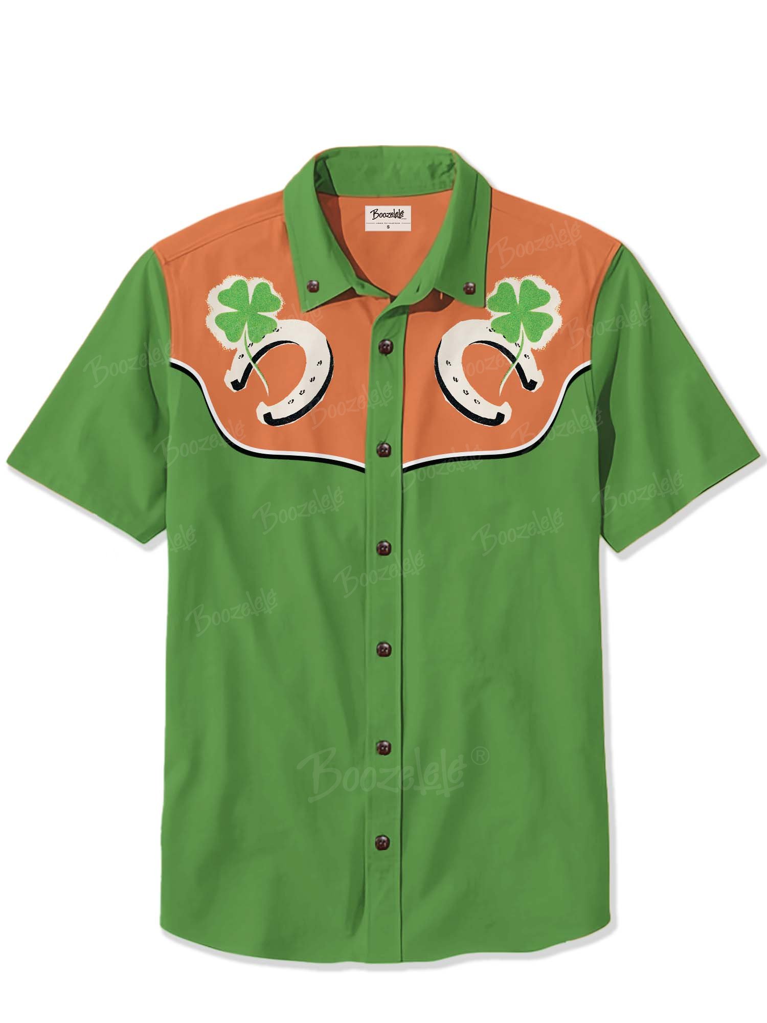 St. Patrick'S Day Shamrocks And Horseshoes - 100% Cotton Shirt