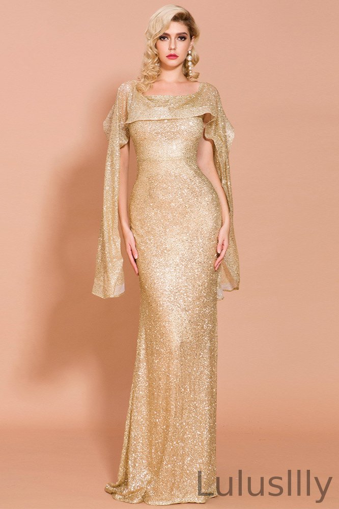 Gorgeous Ruffles Sequins Long Mermaid Evening Gown Online - lulusllly