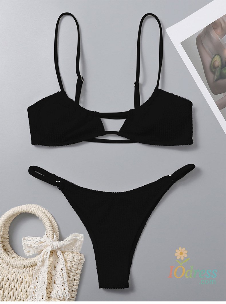 IO Dress sexy ribbed bandeau mircro mini bikini sets two pieces 2024 women thong swimsuit female bathing suit swimwear biquini