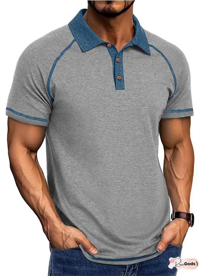 Spring Men's Short-sleeved Lapel Henry T-shirt Men's POLO Bottoming Shirt