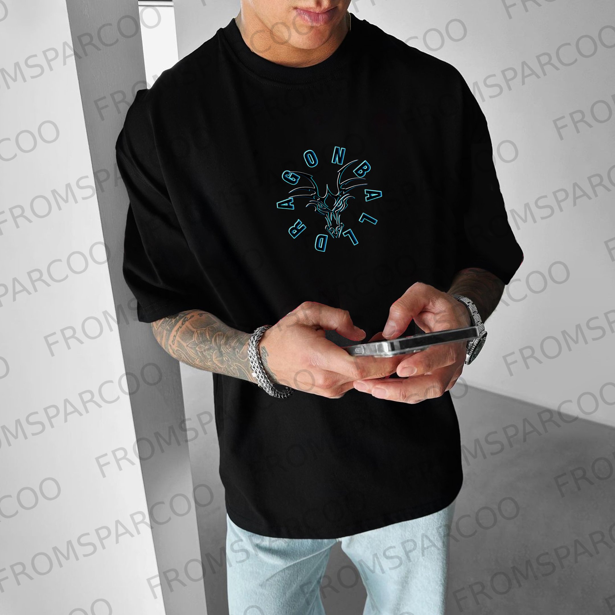 Unisex Loose Anime Vegeta Print T-Shirt