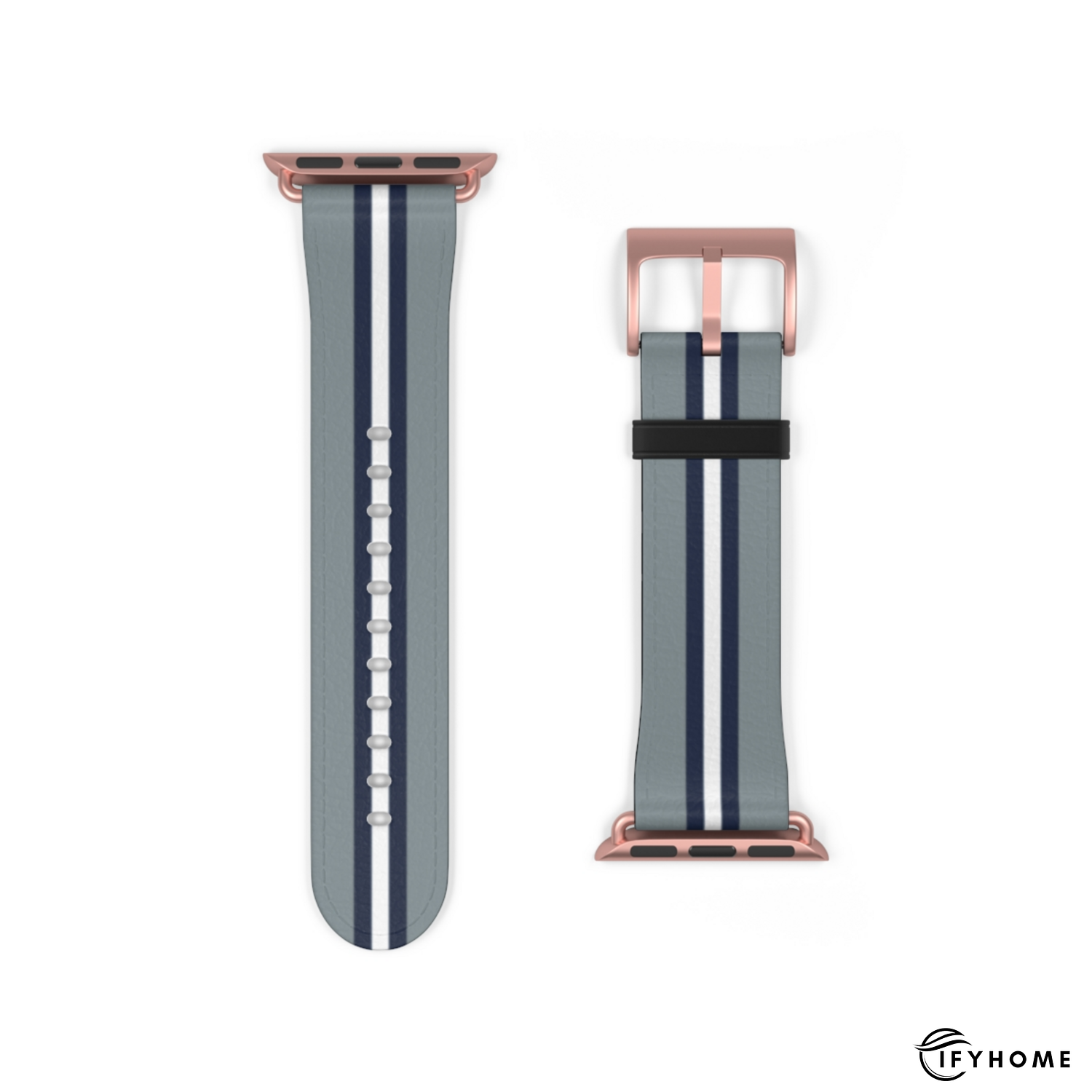 Dallas Gray and Navy Helmet Stripe Apple Watch Band | IFYHOME